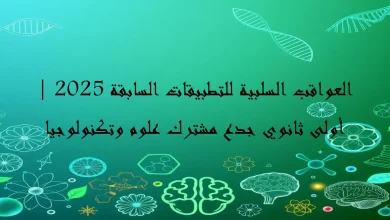 العواقب السلبية للتطبيقات السابقة 2025 أولى ثانوي